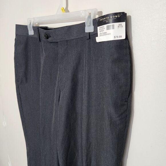 Pronto Uomo Dress Pants For Mens Size 36x32 Flat Front.   B13 - Picture 2 of 10